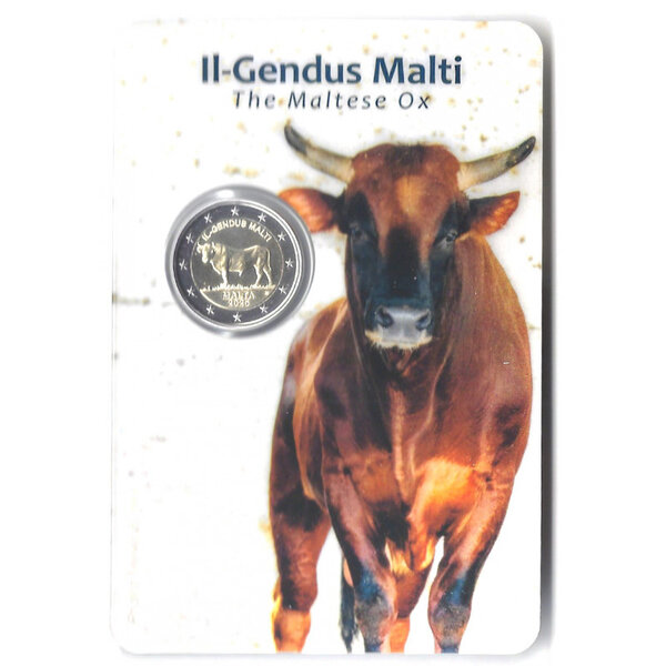 2 euros commémorative Malte 2025 coincard BU - Le B uf Maltais.