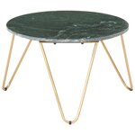 vidaXL Table basse Vert 65x65x42 cm Pierre véritable et texture marbre
