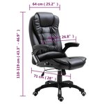 vidaXL Chaise de bureau Noir Similicuir