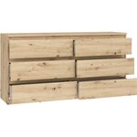 Commode CHELSEA 6 tiroirs - 154 cm x 42 2 x 79 9 - chêne artisan