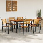 vidaXL Ensemble de salle à manger de jardin 7 pièces en acacia massif et métal