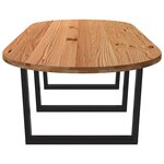 vidaXL Table à manger marron clair bois de chêne massif ovale