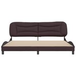 vidaXL Cadre de lit sans matelas Hvar marron foncé 200x200 cm tissu