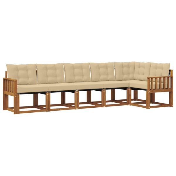 vidaXL Ensemble de canapés d'extérieur 6 Pièces Naturel et Beige
