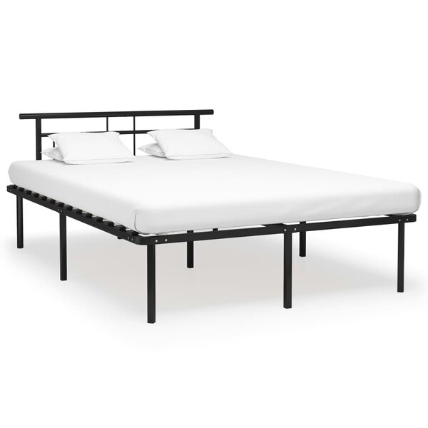 vidaXL Cadre de lit Noir Métal 160x200 cm