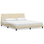 vidaXL Lit avec matelas crème 180x200 cm tissu