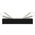 vidaXL Chaises longues de jardin table à thé 3 Pièces Résine tressée Noir