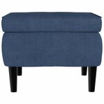 vidaXL Fauteuil à oreilles avec tabouret bleu velours