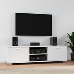 vidaXL Meuble TV Blanc 140x40 5x35 cm Bois d'ingénierie