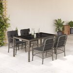 vidaXL Ensemble à manger de jardin 5 Pièces coussins gris résine tressée