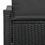 vidaXL Canapé de jardin avec coussin Noir 123 x 62 x 69 cm polyrotin