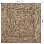 vidaXL Tapis Naturel et noir 120 x 120 cm Jute