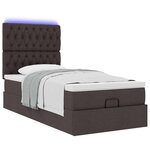 vidaXL Cadre de lit ottoman avec matelas marron foncé 100x200 cm tissu