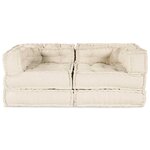 vidaXL Unité de canapé modulaire 2 Pièces Crème 140 x 70 x 56 cm Tissu
