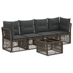 vidaXL Ensemble de canapé de jardin 5 Pièces Gris polyrotin