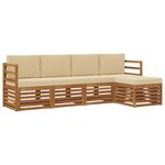 vidaXL Ensemble de canapés d'extérieur 5 pc Naturel et Beige