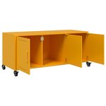 vidaXL Meuble TV jaune moutarde 100 5x39x43 5 cm acier