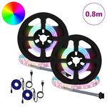 vidaXL Bande LED 2 Pièces Noir et Transparent 400 mm Cuivre et plastique