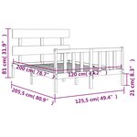 vidaXL Cadre de lit avec tête de lit blanc 120x200 cm bois massif