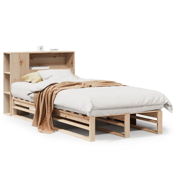 vidaXL Lit bibliothèque sans matelas 90x190 cm bois massif