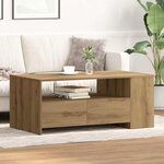 vidaXL Table basse with Drawer chêne artisanal 102 x 55 x 43.5 cm