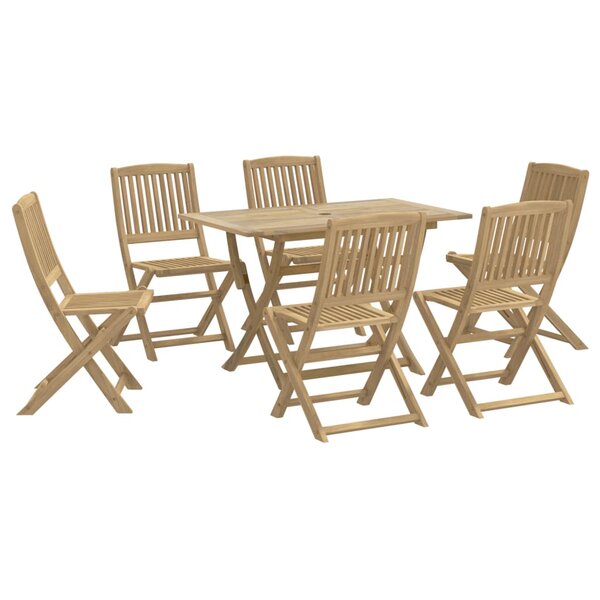 vidaXL Ensemble à manger de jardin 7 Pièces Bois d'acacia solide