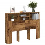 vidaXL Armoire de tête de lit vieux bois 140x19x103 5 cm