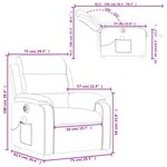 vidaXL Fauteuil de massage inclinable électrique Taupe Tissu