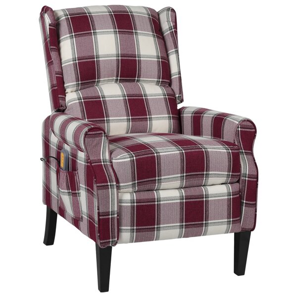 vidaXL Fauteuil de massage inclinable Rouge Tissu