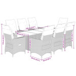 vidaXL Ensemble à manger de jardin et coussins 9 Pièces beige Poly rotin