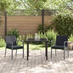 vidaXL Ensemble de salle à manger pour jardin 3 Pièces Noir Poly rotin