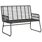 vidaXL Banc de jardin Noir et anthracite Rattan synthétique acier