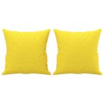 vidaXL Ensemble de canapés 2 Pièces avec coussins jaune clair tissu