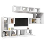 vidaXL Ensemble de meubles TV 8 Pièces Blanc Bois d'ingénierie