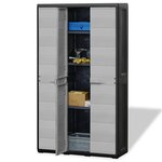 vidaXL Armoire de rangement de jardin avec 4 étagères Noir et gris