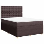 vidaXL Sommier à lattes de lit avec matelas Marron foncé 140x190 cm