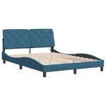 vidaXL Cadre de lit avec LED sans matelas bleu 120x200 cm velours