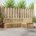 vidaXL Ensemble de canapés d'extérieur 4 pc Blanc et Beige Polyester