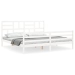 vidaXL Cadre de lit sans matelas blanc bois massif
