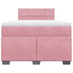 vidaXL Sommier à lattes de lit avec matelas rose 120x190 cm velours