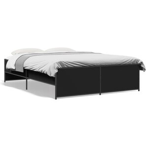 vidaXL Cadre de lit sans matelas noir 140x190 cm