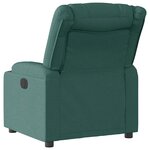 vidaXL Fauteuil inclinable électrique Vert foncé Tissu