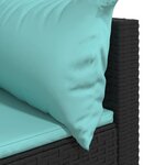 vidaXL Canapés d'angle de jardin et coussins 2Pièces Noir Résine tressée