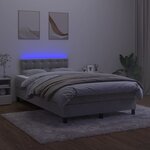 vidaXL Sommier à lattes de lit avec matelas LED Gris clair 120x200 cm