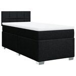 vidaXL Sommier à lattes de lit et matelas Noir 80x200 cm Tissu