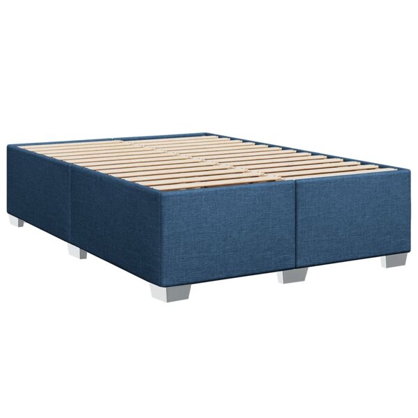 vidaXL Cadre de lit sans matelas bleu 140x200 cm tissu