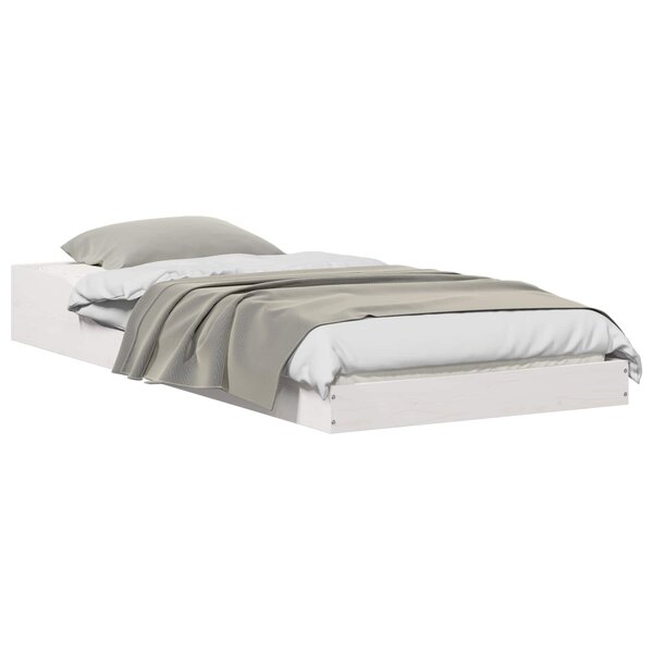 vidaXL Cadre de lit Blanc 90 x 210 cm Pin massif