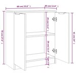 vidaXL Buffets 2 Pièces Gris béton 60x30x70 cm Bois d'ingénierie