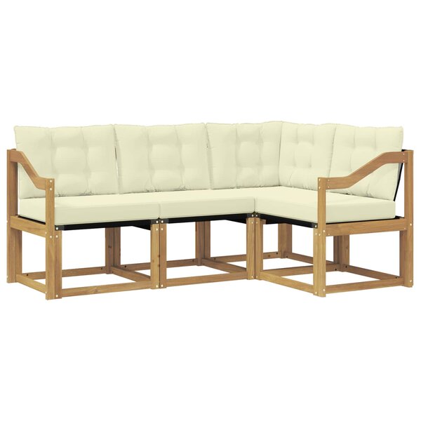 vidaXL Ensemble de canapés d'extérieur 4 pc Blanc et crème