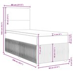 vidaXL Sommier à lattes de lit et matelas Bleu foncé 80x200 cm Velours